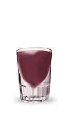 The Berry Grape is a purple shot made from Pucker Grape Schnapps and Pucker Raspberry Schnapps, and served in a chilled shot glass.