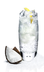 The Blizzard Malibu drink is made from Malibu coconut rum, Sprite lemon-lime soda, lemon juice and coconut, and served over ice in a highball glass.