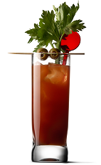 The Bloody Delicious drink recipe is a variation of the classic Bloody Mary drink recipe, better known as the breakfast in a glass. A red colored drink made from UV Vodka, tomato juice, celery salt, Tabasco sauce and Worcestershire sauce, and served over ice in a highball glass.