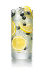 The Blueberry Lemonade drink is made from Stoli Blueberi blueberry vodka, lemonade and blueberries, and served over ice in a highball glass.