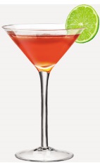 The Burnett's Cosmo cocktail recipe is made from Burnett's vodka, triple sec, cranberry juice and lime, and served in a chilled cocktail glass.