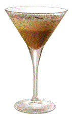 The Carolans Espressotini is a brown cocktail made from Carolans Irish cream, SKYY vodka, simple syrup and espresso, and served in a chilled cocktail glass.