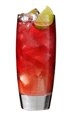 The Cherry Pomegranate Lemonade is a red drink made from Southern Comfort cherry, pomegranate juice and lemonade, and served over ice in a highball glass.