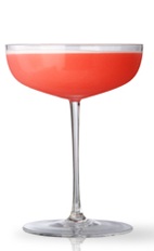 The Clover Club is a classic red cocktail served at cocktail parties around the English-speaking world. This version is made from Martin Miller's gin, lemon juice, simple syrup, egg white and raspberries, and served in a chilled cocktail glass.
