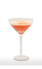 The Cristal Cranberry Sour cocktail recipe is made from Don Q white rum, Grand Marnier orange liqueur, maple syrup, lime juice, egg white, cranberry juice and bitters, and served in a chilled cocktail glass.
