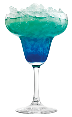 The Frozen Blue Daiquiri is an elegant blue cocktail made from Rose's blue curacao cordial, Rose's lime cordial and rum, and served over ice in a margarita glass.