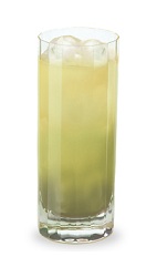 The Fruit Salad Slammer is a colorful drink made from a medley of fruit schnapps, orange juice and club soda, and served over ice in a highball glass.