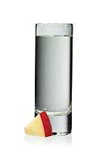 The Gala Shot is made from Stoli Gala Applik apple vodka, vanilla liqueur and bitters, and served in a chilled shot glass.