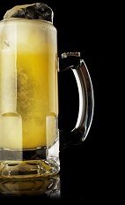 The Ginger Brewsky drink recipe is made from Monkey Shoulder scotch, ginger syrup, lemon juice and beer, and served in a chilled beer mug.