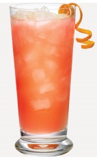 Enjoy a beautiful sunset on the back deck with a refreshing fruit cocktail in a glass. The Orange Sunset is a peach colored drink recipe made from Burnett's orange vodka, lemonade, orange juice and cranberry juice, and served over ice in a highball glass.