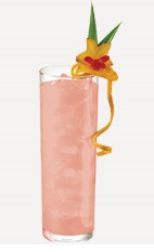 The Peachy Pink drink recipe is a refreshing blend of summer flavors. A pink colored cocktail made from Burnett's pink lemonade vodka, peach schnapps, triple sec and club soda, and served over ice in a highball glass.