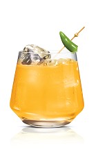The Red Hot Screw drink is made from Stoli Hot jalapeno vodka and fresh orange juice, and served in an old-fashioned glass.