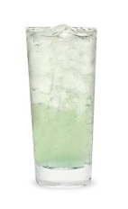 The Sour Apple Highball is a green colored drink made from Pucker sour apple schnapps, vodka and lemon-lime soda, and served over ice in a highball glass.