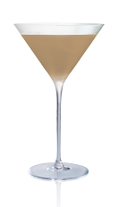 The Stoli Pretzel cocktail is made from Stoli Salted Karamel vodka and Frangelico hazelnut liqueur, and served in a chilled cocktail glass.