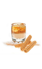 The Churro Margarita cocktail is made from Cabo Wabo tequila, Licor 43, Carolans Irish cream and Tuaca, and served in a cinnamon and sugar-rimmed rocks glass.
