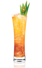 The Tropix Storm is an exotic orange colored drink made from Tropix liqueur, rum, lime juice and ginger beer, and served over ice in a Collins glass.