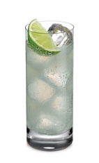 The Twisted Ginger is a clear colored drink made from Ketel One vodka, lime juice and ginger beer, and served over ice in a Collins glass.