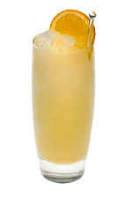 The Vitamin C drink is made from Smirnoff Orange vodka, peach liqueur, orange juice and lemon-lime soda, and served over ice in a highball glass.