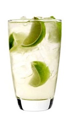 The White Cloud drink recipe is made from 42 Below Kiwi vodka, white cranberry juice and lime, and served over ice in a highball glass.