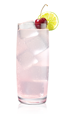 The Wild Lime Ricky is made from Stoli Wild Cherri vodka, lime juice, grenadine and lemon-lime soda, and served over ice in a highball glass.