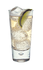 The 57 Mule is a clear colored drink made from Smirnoff vodka, ginger ale and lime, and served over ice in a highball glass.