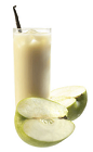The Accelerator drink recipe combines unique flavors and ideas to create one of the perfect cocktail recipes. Made from Chymos apple-vanilla liqueur, banana yogurt, milk and apple juice, and served over ice in a Collins glass garnished with a vanilla bean.