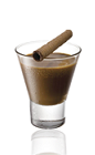 The Amarula Tusk at Dusk is a brown colored shot made from Amarula cream liqueur and chilled espresso, and served in a chilled shot glass.