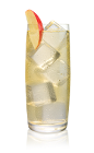 The Apple Ginger drink is made from Stoli Gala Applik apple vodka and ginger ale, and served over ice in a highball glass.