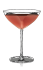 The Bacardi Cocktail is made from Bacardi rum, lime juice and grenadine, and served in a chilled cocktail glass.