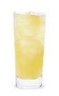 The Banana Whammer is a yellow drink made from banana liqueur, peach schnapps and pineapple juice, and served over ice in a highball glass.