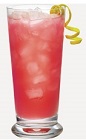 The Beachcomber is a non-alcoholic tropical drink recipe made from guava nectar, raspberry syrup and lime juice, and served over ice in a Collins glass.
