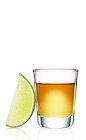 The Black Lime Shot is a chilling orange shot made from Malibu Black rum and lime, and served in a chilled shot glass.