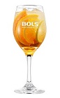 The Bols Spritzer is a refreshing orange cocktail perfect for Spring parties or Spring weddings. Made Bols triple sec, Cointreau, prosecco and orange slices, and served over ice in a wine glass.