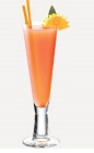 The classic Bellini cocktail recipe is made from Burnett's peach vodka, peach schnapps and chilled champagne, and served in a chilled champagne flute.