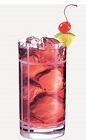 The Burnett's and Cranberry is a red colored drink recipe made from Burnett's vodka and cranberry juice, and served over ice in a highball glass.