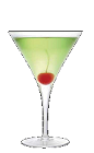 The Cherry Apple Martini cocktail recipe is a green colored drink made from Three Olives cherry vodka, Apple Pucker schnapps and lime juice, and served in a chilled cocktail glass.