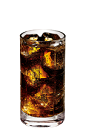 The Cherry Vodka and Coke is a brown drink made from Smirnoff cherry vodka and Coca-Cola, and served over ice in a highball glass.