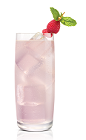 The Chocolat Sweet Tart drink is made from Stoli Chocolat Kokonut vodka, raspberries, lime juice and simple syrup, and served over ice in a highball glass.