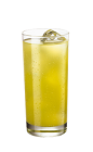 The Citrus Dream is a yellow drink made from Smirnoff citrus vodka and pineapple juice, and served over ice in a highball glass.