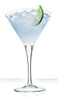 The Cointreautini cocktail is a clear colored drink made from Cointreau orange liqueur and lime juice, and served in a chilled cocktail glass.