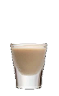 The Crazy Cow shot recipe is a cream colored shot made from Three Olives chocolate vodka and Bailey's Irish cream, and served in a shot glass.