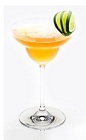 The Disarita is a refreshing orange cocktail made from Disaronno, tequila and margarita mix, and served in a salt-rimmed margarita glass.