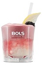 The Foamy Bramble is a fruity pink cocktail perfect for a summer party. Made from genever, lemon juice, simple syrup and Bols Cassis Foam liqueur, and served over ice in a rocks glass.