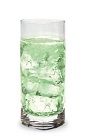 The Fresh Picked Pucker is a green drink made form Pucker peach schnapps, Pucker sour apple schnapps and club soda, and served over ice in a highball glass.