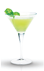 The Mango Basil Martini is a fruit and herb variation of the classic Martini cocktail. A green colored drink made from Finlandia mango vodka, basil, dry vermouth and simple syrup, and served in a chilled cocktail glass.