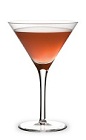 The Melon Creek Martini is made from Watermelon Pucker, Knob Creek bourbon and cranberry juice, and served in a chilled cocktail glass.