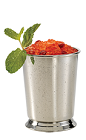 The Mint Julep PAMA blends the traditional flavors of a Kentucky Derby Mint Julep with pomegranate to bring your next party to life. A red colored drink recipe made from PAMA pomegranate liqueur, bourbon, mint and sugar, and served over crushed ice in a rocks glass or julep cup.