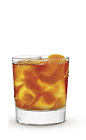 The New Fashion drink recipe is made from Cruzan Aged Dark rum, sugar, bitters, orange and club soda, and served over ice in a rocks glass.