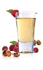 The Nuts and Berries Shot is a party shot made from Frangelico hazelnut liqueur and raspberry vodka, and served in a chilled shot glass.