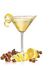 The Nutty Lemon Martini is a robust cocktail made from Frangelico hazelnut liqueur, SKYY vodka and lemon juice, and served in a chilled occktail glass.